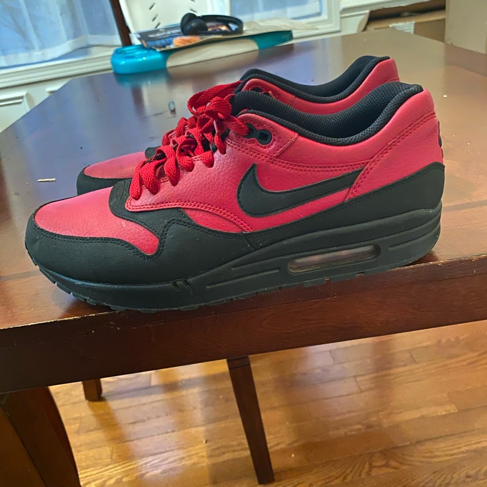 Nike Air Max 1 Leather Premium Gym Red Black